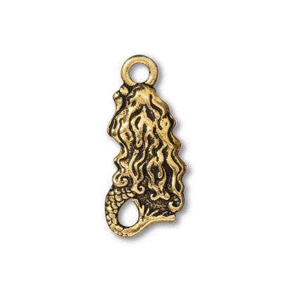 TierraCast Mermaid Charm / pewter with antique gold finish  / 94-2554-26