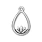 TierraCast Lotus Teardrop Charm / pewter with antique silver finish  / 94-2566-12