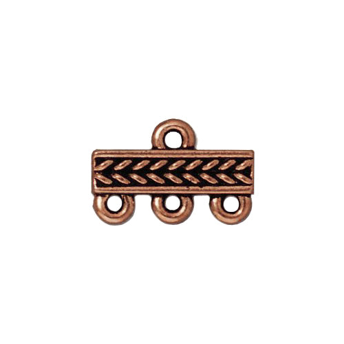 TierraCast Braided 3 To 1 Link / pewter with antique copper finish / 94-3049-18