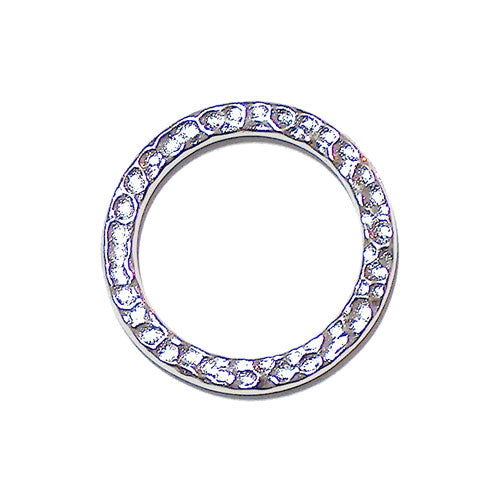 TierraCast 19mm Hammertone Ring Link / pewter with a bright rhodium finish  / 94-3087-61