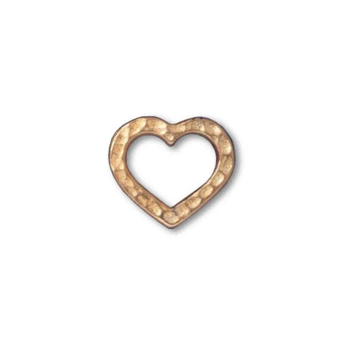 TierraCast Hammertone Heart Ring / plated pewter with a bright gold finish / 94-3096-25