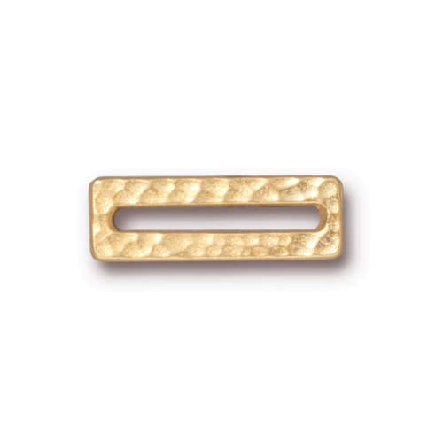 TierraCast Hammertone Rectangle Link / pewter with a bright gold finish  / 94-3097-25