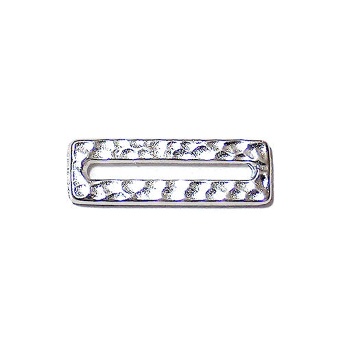 TierraCast Hammertone Rectangle Link / pewter with a bright rhodium finish  / 94-3097-61