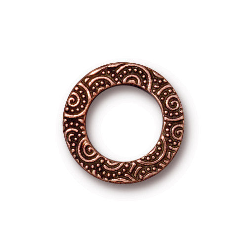 TierraCast 16mm Spiral Ring Link / pewter with antique copper finish  / 94-3138-18