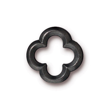 TierraCast 16mm Quatrefoil Link / 10 Pack / pewter with a black finish