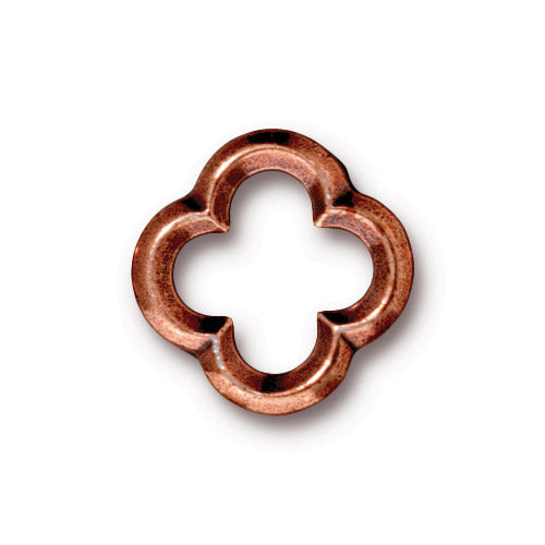 TierraCast 16mm Quatrefoil Link  / pewter with antique copper finish / 94-3140-18