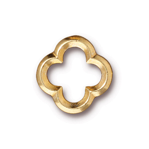 TierraCast 16mm Quatrefoil Link / pewter with a bright gold finish / 94-3140-25