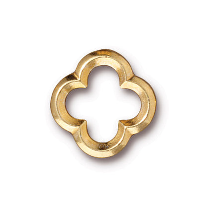 TierraCast 16mm Quatrefoil Link / 10 Pack / pewter with a bright gold finish