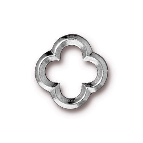 TierraCast 16mm Quatrefoil Link / pewter with a bright rhodium finish / 94-3140-61