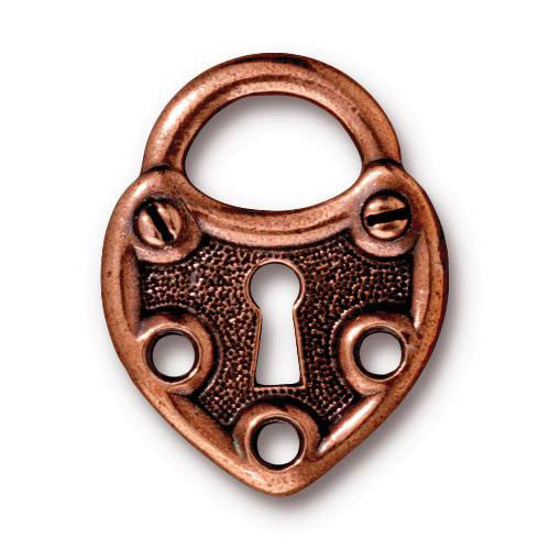 TierraCast Link Lock Charm / pewter with antique copper finish / 94-3144-18