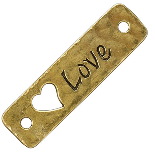 TierraCast Love Link / 10 Pack / pewter with antique gold finish