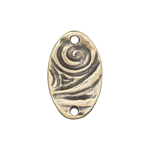 TierraCast Flora Oval Connector Link / pewter with a brass oxide finish / 94-3196-27