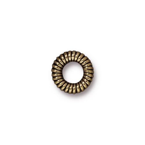 TierraCast 10mm Coiled Ring Bead / pewter with a brass oxide finish / 94-5592-27