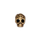 TierraCast Rose Skull Bead / pewter with antique gold finish / 94-5685-26