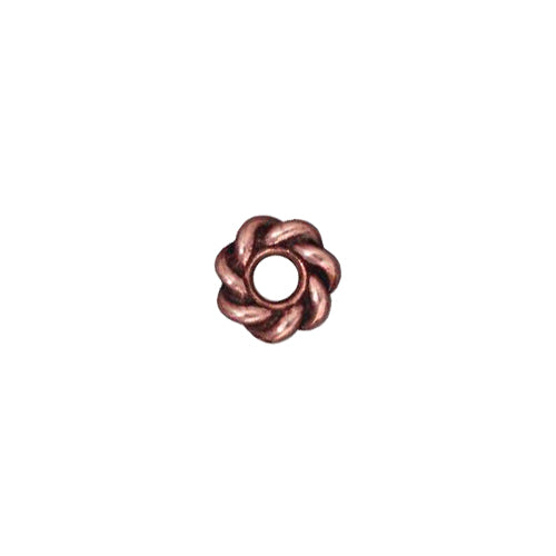 TierraCast 8mm Twisted Large Hole Bead / pewter with an antique copper finish / 94-5707-18
