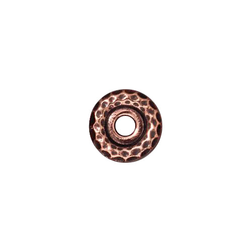 TierraCast 10mm Hammertone Large Hole Bead / pewter with antique copper finish / 94-5713-18