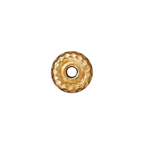 TierraCast 10mm Hammertone Large Hole Bead / pewter with a bright gold finish / 94-5713-25