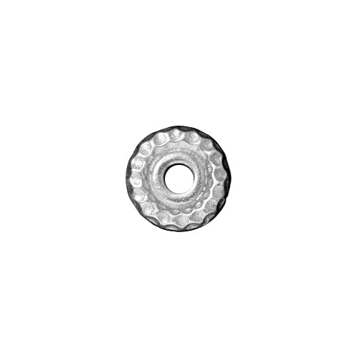 TierraCast 10mm Hammertone Large Hole Bead / pewter with a bright rhodium finish / 94-5713-61