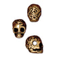 TierraCast Rose Skull Large Hole Bead / pewter with antique gold finish / 94-5715-26