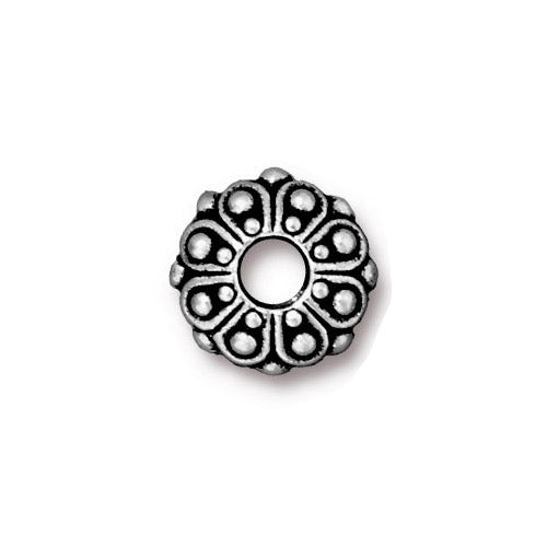 TierraCast Casbah Euro Bead / pewter with antique silver finish / large hole bead / 94-5760-12