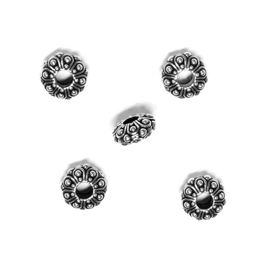 TierraCast Casbah Euro Bead / 5 Pack / pewter with antique silver finish / large hole bead