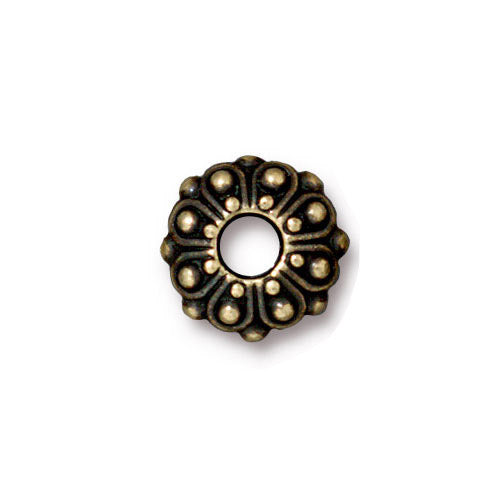 TierraCast Casbah Euro Bead / pewter with a brass oxide finish / large hole bead / 94-5760-27