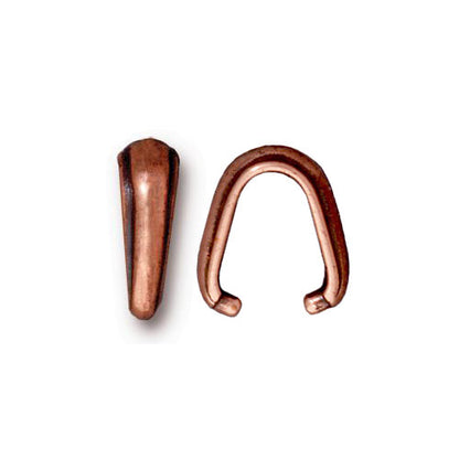 TierraCast Nouveau Pinch Bail / 6 Pack / pewter with antique copper finish
