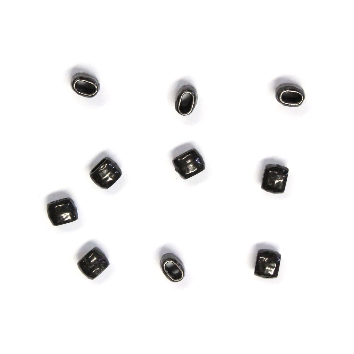 TierraCast 4x2mm Distressed Barrel Bead / pewter with a black finish / 94-5791-13
