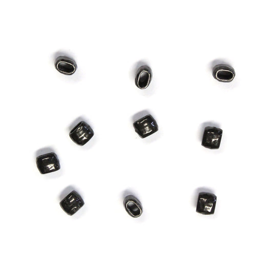 TierraCast 4x2mm Distressed Barrel Bead / 10 Pack / pewter with a black finish