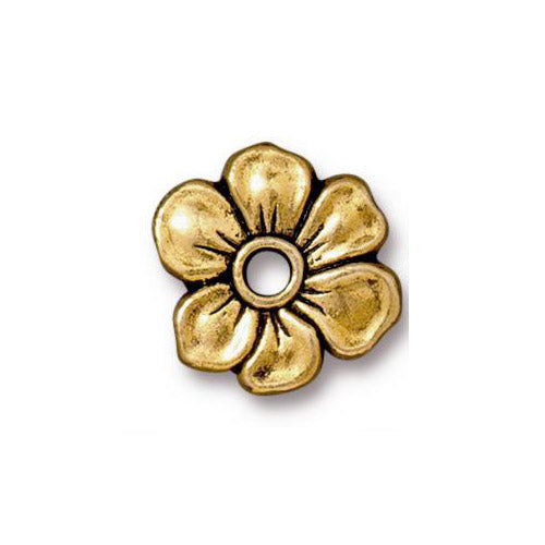 TierraCast Apple Blossom Rivetable Bead / pewter with an antique gold finish / 94-5801-26