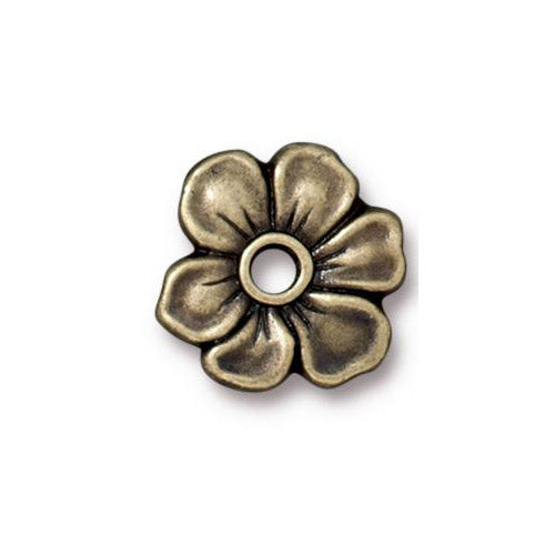 TierraCast Apple Blossom Rivetable Bead / pewter with a brass oxide finish / 94-5801-27