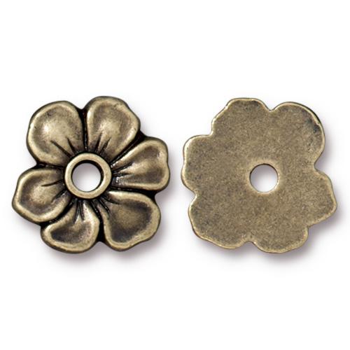 TierraCast Apple Blossom Rivetable Bead / pewter with a brass oxide finish / 94-5801-27