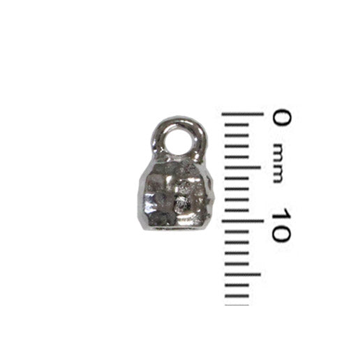 TierraCast 4 x 2mm Distressed Crimp End Cap / pewter with a bright rhodium finish / 94-5852-61