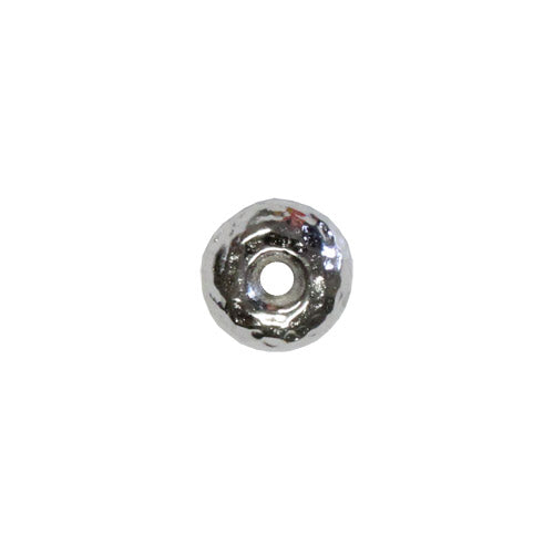 TierraCast 7mm Hammertone Rondelle Bead / plated pewter with a bright rhodium finish / 94-5856-61