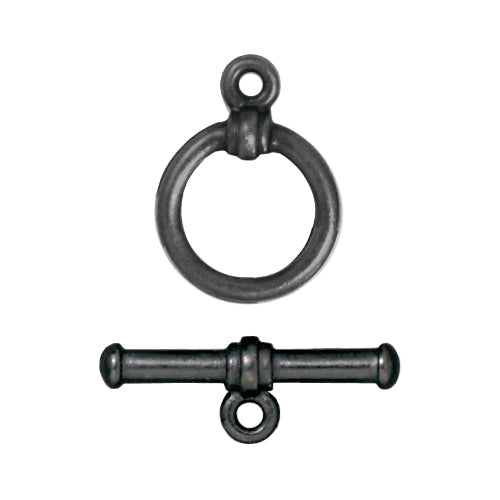 TierraCast Bar & Ring Toggle Clasp / pewter with a black finish / 94-6016-13