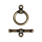 TierraCast Bar & Ring Toggle Clasp / pewter with a brass oxide finish / 94-6016-27
