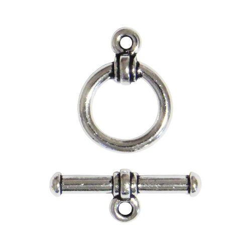 TierraCast Bar & Ring Toggle Clasp / pewter with an antique rhodium finish / 94-6016-60