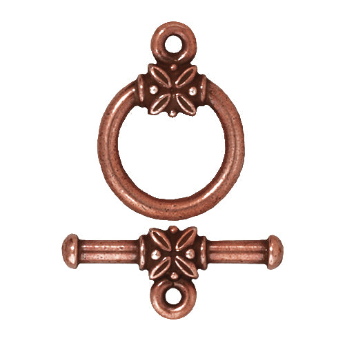 TierraCast Leaf Toggle Clasp / pewter with antique copper finish / 94-6054-18