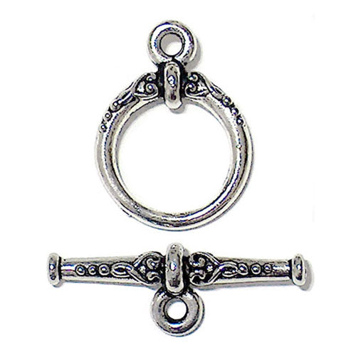 TierraCast Heirloom Toggle Clasp / pewter with antique silver finish / 94-6070-12