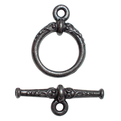 TierraCast Heirloom Toggle Clasp / pewter with a black finish / 94-6070-13