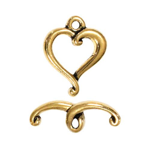 TierraCast Jubilee Toggle Clasp / pewter with antique gold finish / 94-6076-26