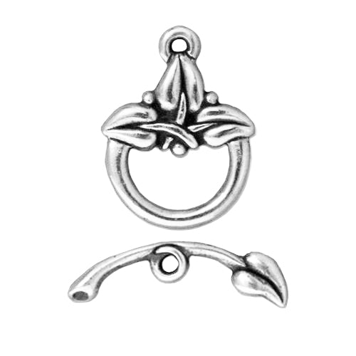TierraCast Three Leaf Toggle Clasp / pewter with antique silver finish / 94-6103-12