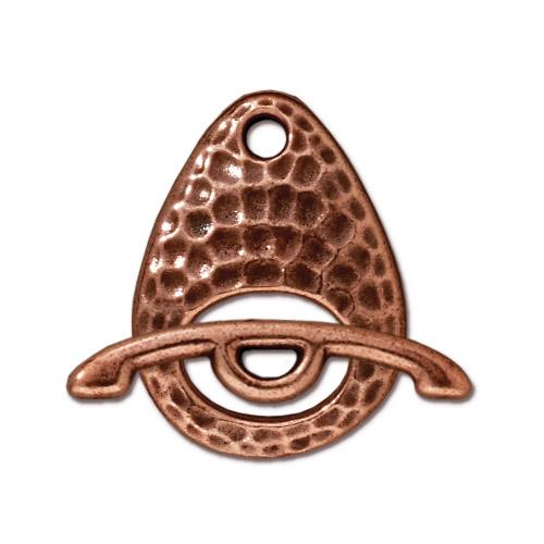 TierraCast Hammertone Ellipse Toggle Clasp / pewter with antique copper finish / 94-6115-18
