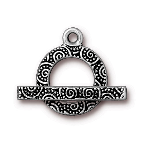 TierraCast Spiral Toggle Clasp / pewter with antique silver finish / 94-6142-12