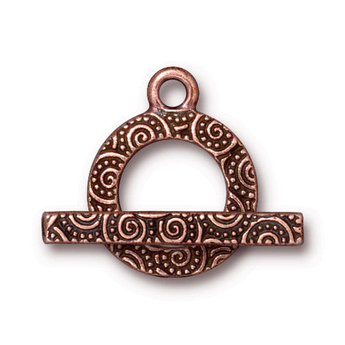 TierraCast Spiral Toggle Clasp / pewter with antique copper finish / 94-6142-18