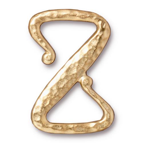 TierraCast Z Hook Clasp / pewter with a bright gold finish / 94-6179-25