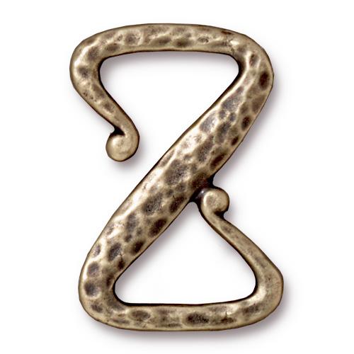 TierraCast Z Hook Clasp / pewter with a brass oxide finish / 94-6179-27
