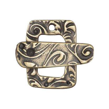 TierraCast Jardin Toggle Clasp / 10 Pack / pewter with a brass oxide finish