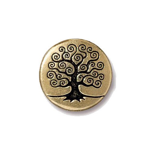 TierraCast Tree of Life Button / pewter with antique gold finish  / 94-6562-26