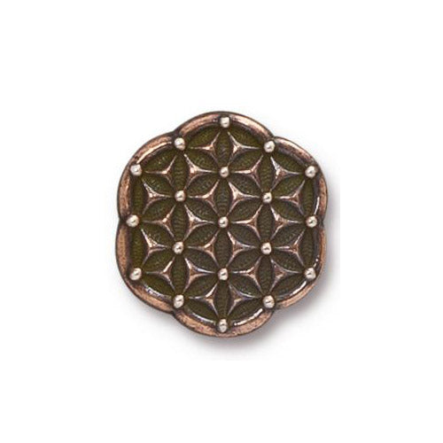 TierraCast Flower of Life Button / pewter with antique copper finish  / 94-6570-18